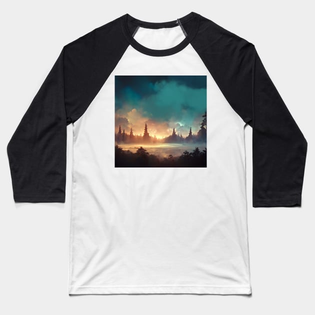 Nature Dream Landscape Baseball T-Shirt by Salogwyn